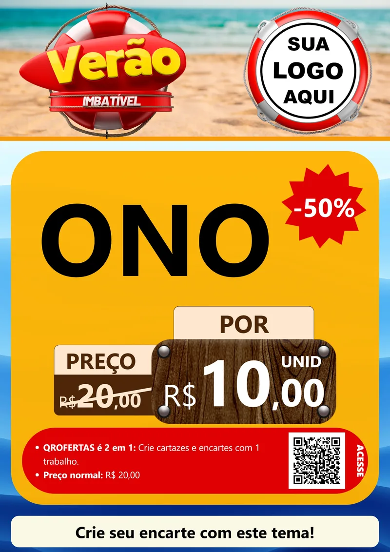 Modelo de Cartaz para Cartaz A4 Vertical com o tema Verão Imbatível para Óticas