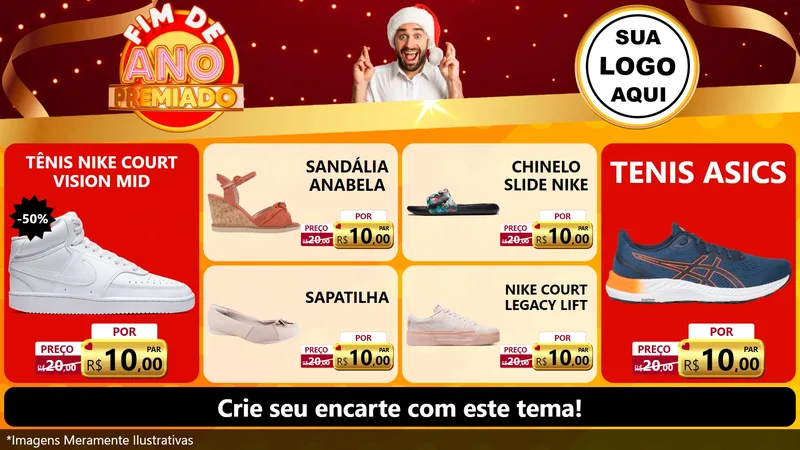 Modelo de TV para TV Horizontal com o tema Fim de Ano Premiado para Calçados
