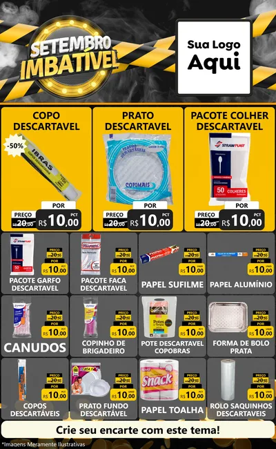 Modelo de Encarte para Encarte Grande com o tema Setembro Imbatível para Embalagens