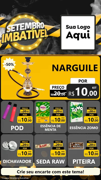 Modelo de Rede Social para Stories com o tema Setembro Imbatível para Tabacaria