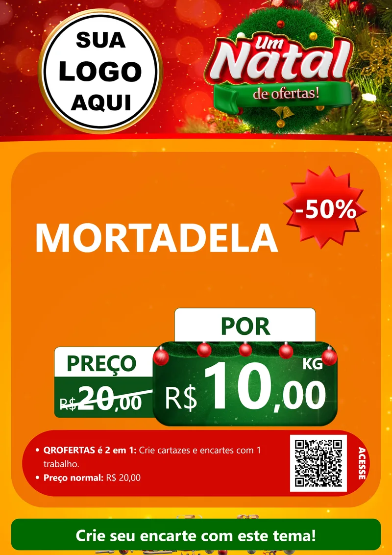 Modelo de Cartaz para Cartaz A4 Vertical com o tema Um Natal de Ofertas para Frios e Laticínios