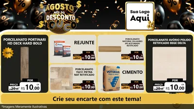 Modelo de TV para TV Horizontal com o tema Agosto Mês do Desconto Louco para Pisos e revestimentos