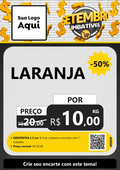 Modelo de Cartaz para Cartaz A4 Vertical com o tema Setembro Imbatível para Hortifrúti