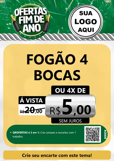Modelo de Cartaz para Cartaz A4 Vertical com o tema Ofertas Fim de Ano para Móveis e Eletro