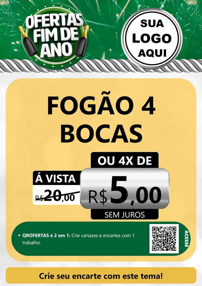 Modelo de Cartaz para Cartaz A4 Vertical com o tema Ofertas Fim de Ano para Móveis e Eletro