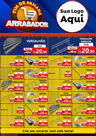 Modelo de Encarte para Encarte A4 Vertical com o tema Fim De Semana Arrasador para Ferragens