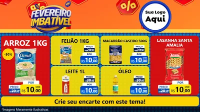 Modelo de TV para TV Horizontal com o tema Fevereiro Imbatível para Supermercado