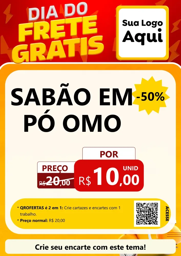 Modelo de Cartaz para Cartaz A4 Vertical com o tema Dia do Frete Grátis para Produtos de Limpeza