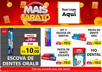 Modelo de Encarte para Encarte A4 Horizontal com o tema Mais Barato para Higiene Pessoal