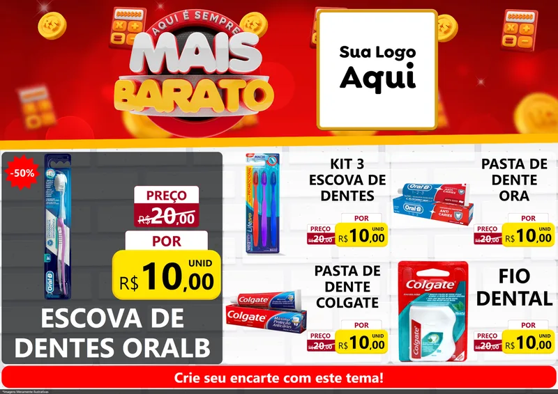 Modelo de Encarte para Encarte A4 Horizontal com o tema Mais Barato para Higiene Pessoal
