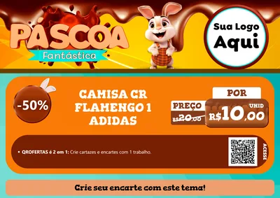 Modelo de Cartaz para Cartaz A4 Horizontal com o tema Páscoa Fantástica para Roupas e acessórios