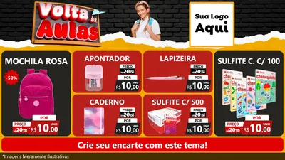 Modelo de TV para TV Horizontal com o tema Volta Às Aulas para Papelaria