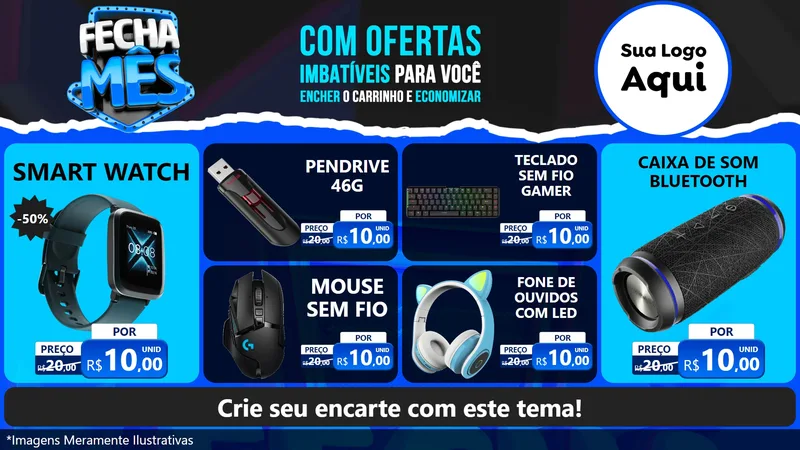 Modelo de TV para TV Horizontal com o tema Fecha Mês para Informática
