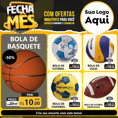 Modelo de Rede Social para Feed Facebook com o tema Fecha Mês para Artigos Esportivos