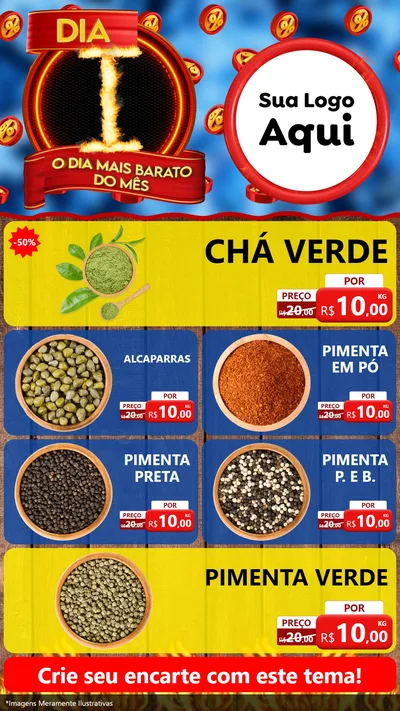 Modelo de TV para TV Vertical com o tema Dia I - O Dia Mais Barato Do Mês para Produtos Naturais