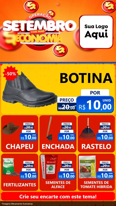 Modelo de Rede Social para Stories com o tema Operação Setembro Com Muita Economia para Agropecuária