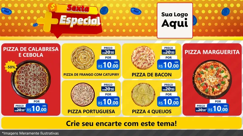 Modelo de TV para TV Horizontal com o tema Sexta Mais Especial para Pizzaria
