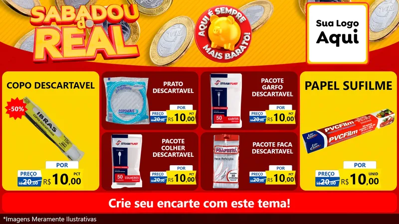 Modelo de TV para TV Horizontal com o tema Sabadou do Real para Embalagens
