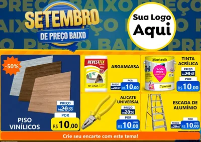 Modelo de Encarte para Encarte A4 Horizontal com o tema Setembro De Preço Baixo para Material para Construção