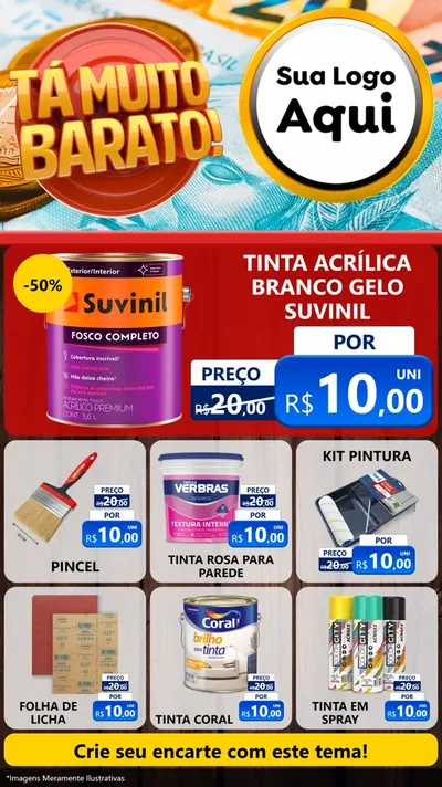 Modelo de Rede Social para Stories com o tema Está Muito Barato para Tintas e Ferramentas