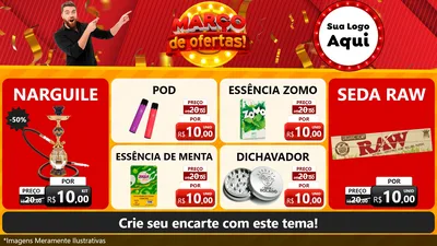 Modelo de TV para TV Horizontal com o tema Março de Ofertas! para Tabacaria