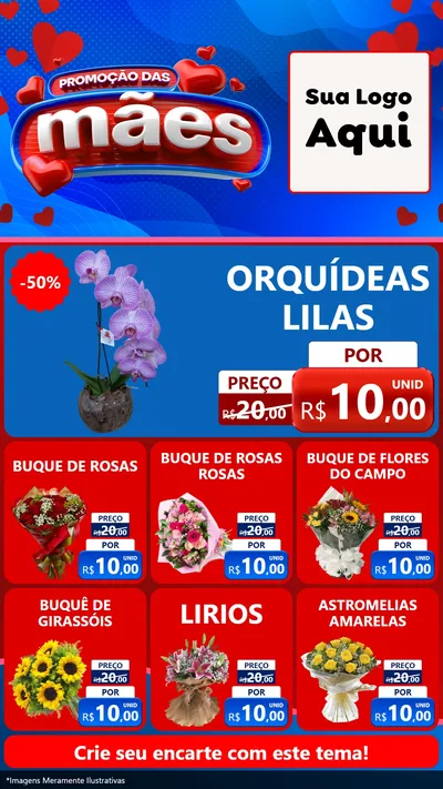 Modelo de Rede Social para Stories com o tema Promoção das Mães para Floricultura e jardim