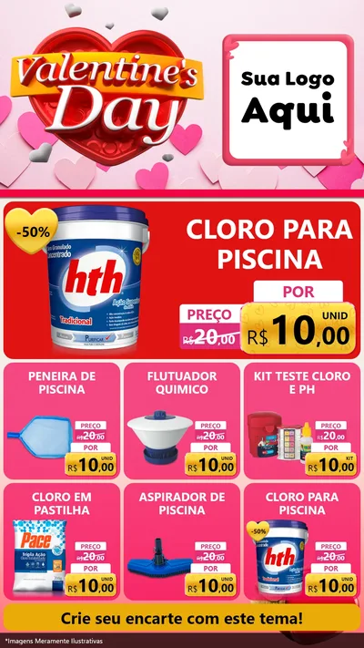 Modelo de Rede Social para Stories com o tema Valentine's Day para Produtos para Piscina
