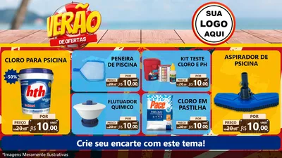 Modelo de TV para TV Horizontal com o tema Verão de Ofertas para Produtos para Piscina