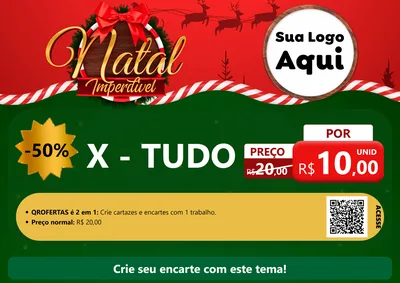 Modelo de Cartaz para Cartaz A4 Horizontal com o tema Natal Imperdível para Hamburgueria