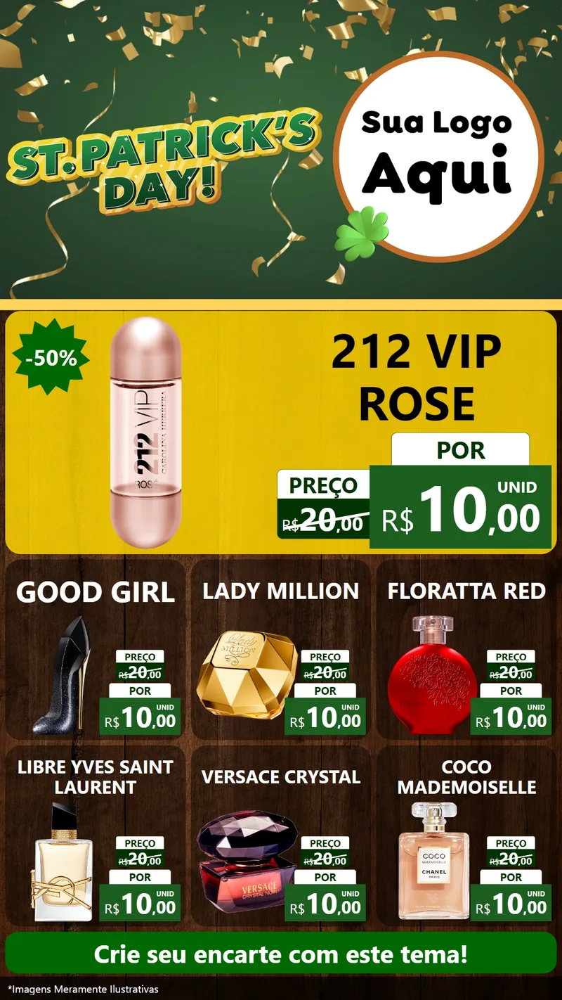 Modelo de Rede Social para Stories com o tema St Patriks Day para Perfumes