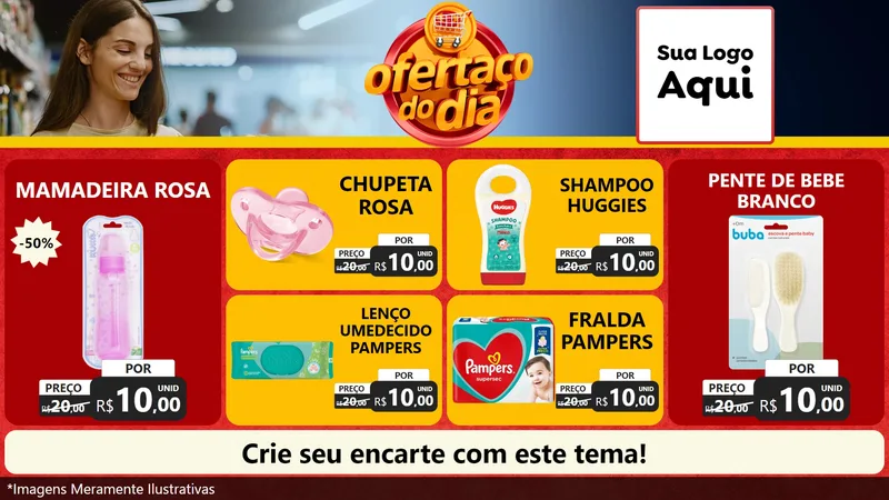 Modelo de TV para TV Horizontal com o tema Ofertaço Do Dia para Bebês