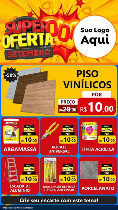 Modelo de Rede Social para Stories com o tema Super Oferta Setembro para Material para Construção
