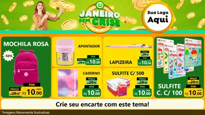 Modelo de TV para TV Horizontal com o tema Janeiro Sem Crise para Papelaria