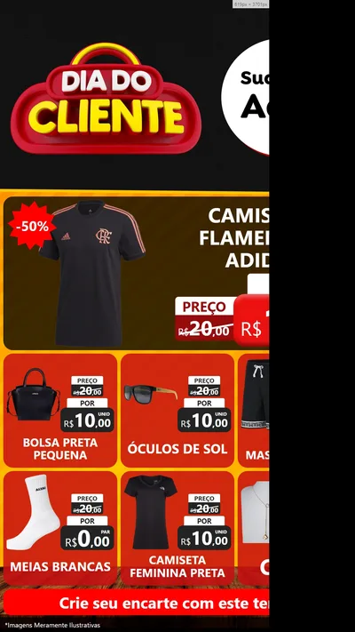 Modelo de Rede Social para Stories com o tema Dia do Cliente para Roupas e acessórios