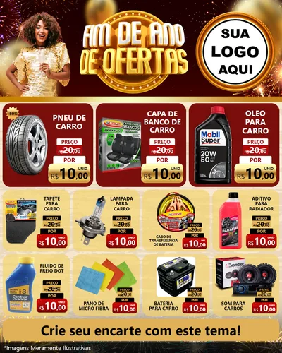 Modelo de Rede Social para Feed Instagram com o tema Fim de Ano de Ofertas para Auto peças