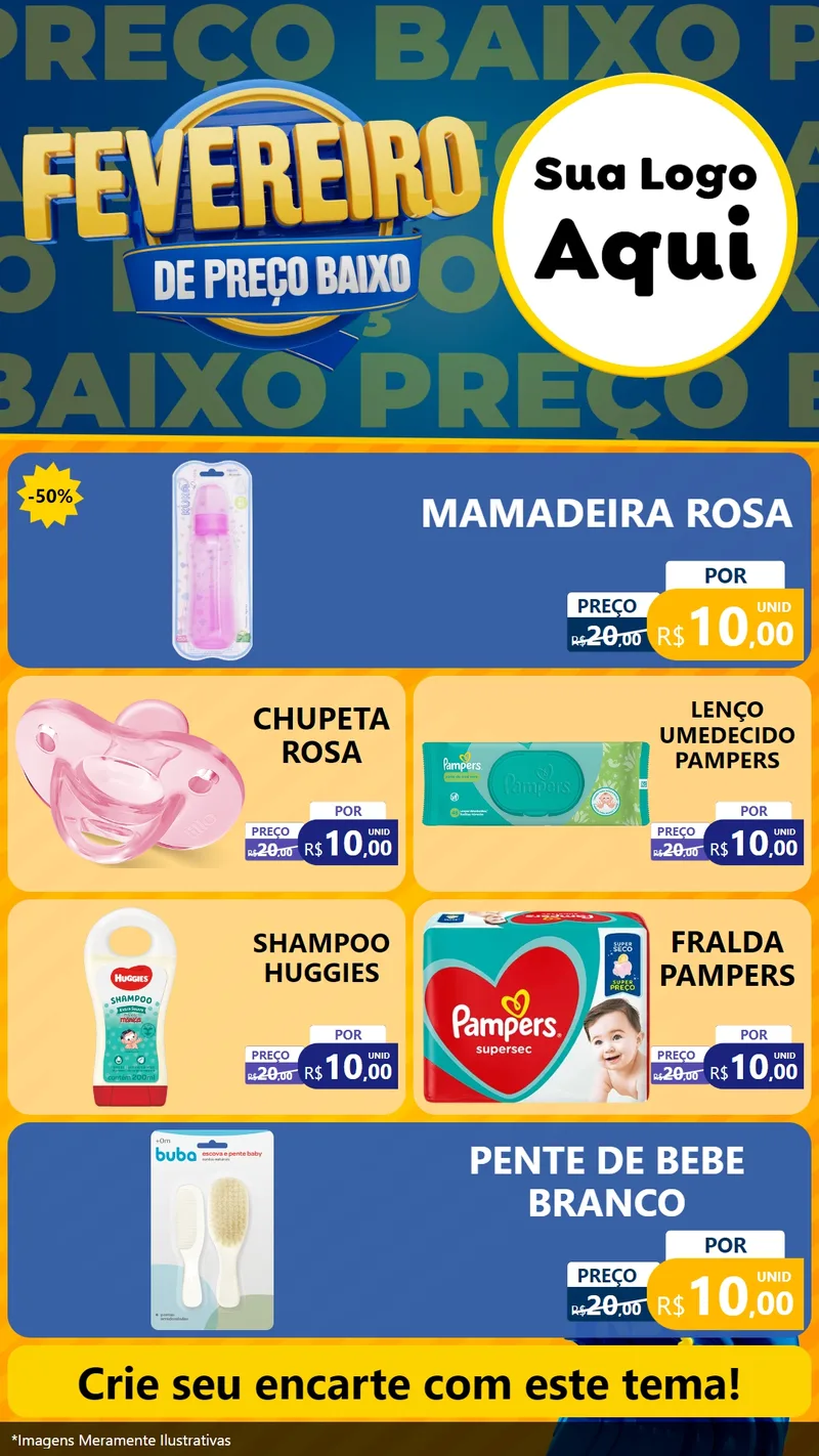 Modelo de TV para TV Vertical com o tema Fevereiro de Preço Baixo para Bebês