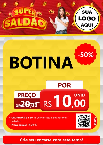 Modelo de Cartaz para Cartaz A4 Vertical com o tema Super Saldão para Agropecuária