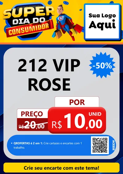 Modelo de Cartaz para Cartaz A4 Vertical com o tema Super Dia do Consumidor para Perfumes