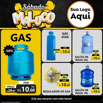 Modelo de Rede Social para Feed Facebook com o tema Sábado Maluco para Água e gás
