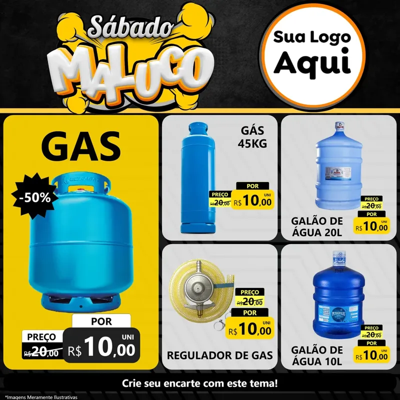 Modelo de Rede Social para Feed Facebook com o tema Sábado Maluco para Água e gás