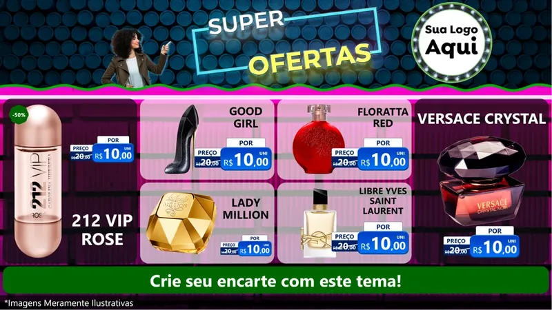Modelo de TV para TV Horizontal com o tema Super Ofertas para Perfumes