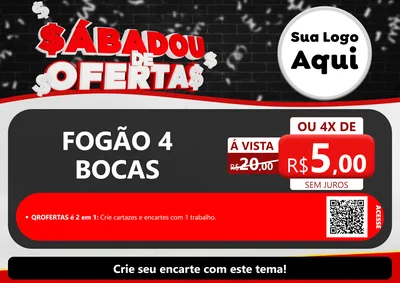 Modelo de Cartaz para Cartaz A4 Horizontal com o tema Sabadou de Ofertas para Móveis e Eletro