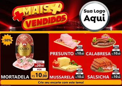 Modelo de Encarte para Encarte A4 Horizontal com o tema Mais Vendidos para Frios e Laticínios