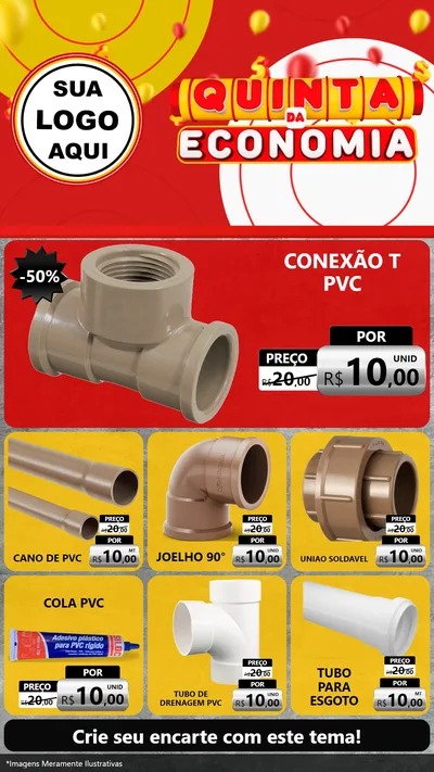 Modelo de Rede Social para Stories com o tema Quinta da Economia para Tubos e conexões