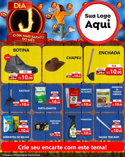 Modelo de Rede Social para Feed Instagram com o tema Dia J - O Dia Mais Barato Do Mês para Agropecuária