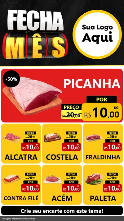 Modelo de Rede Social para Stories com o tema Fecha Mês para Açougue