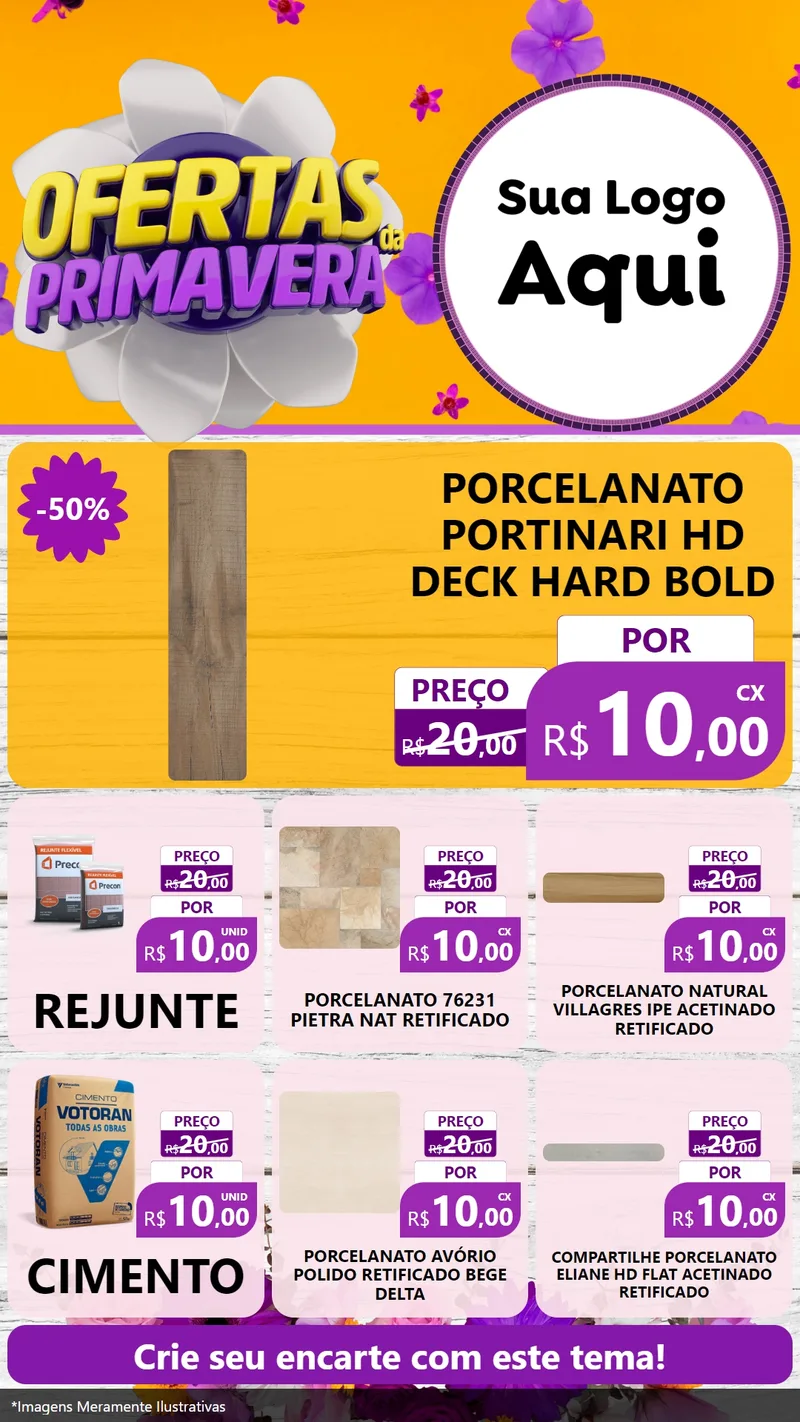Modelo de Rede Social para Stories com o tema Ofertas Da Primavera para Pisos e revestimentos