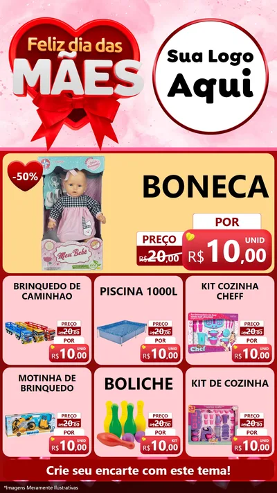 Modelo de Rede Social para Stories com o tema Feliz Dia Das Mães para Brinquedos