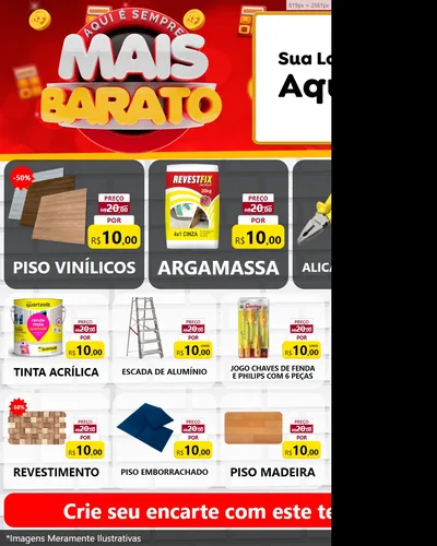 Modelo de Rede Social para Feed Instagram com o tema Mais Barato para Material para Construção