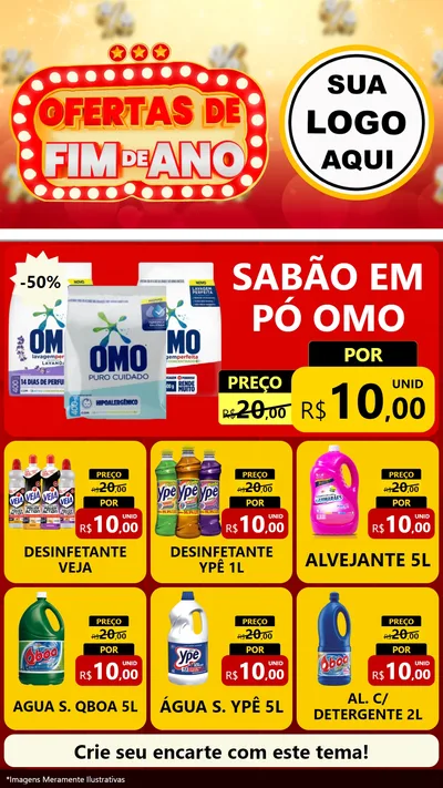 Modelo de Rede Social para Stories com o tema Ofertas de Fim de Ano para Produtos de Limpeza
